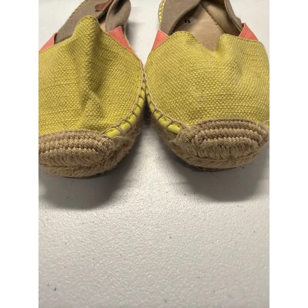 Sperry Top-Sider Katama Colorblock Canvas Espadrille Flats Yellow Coral Taupe 8